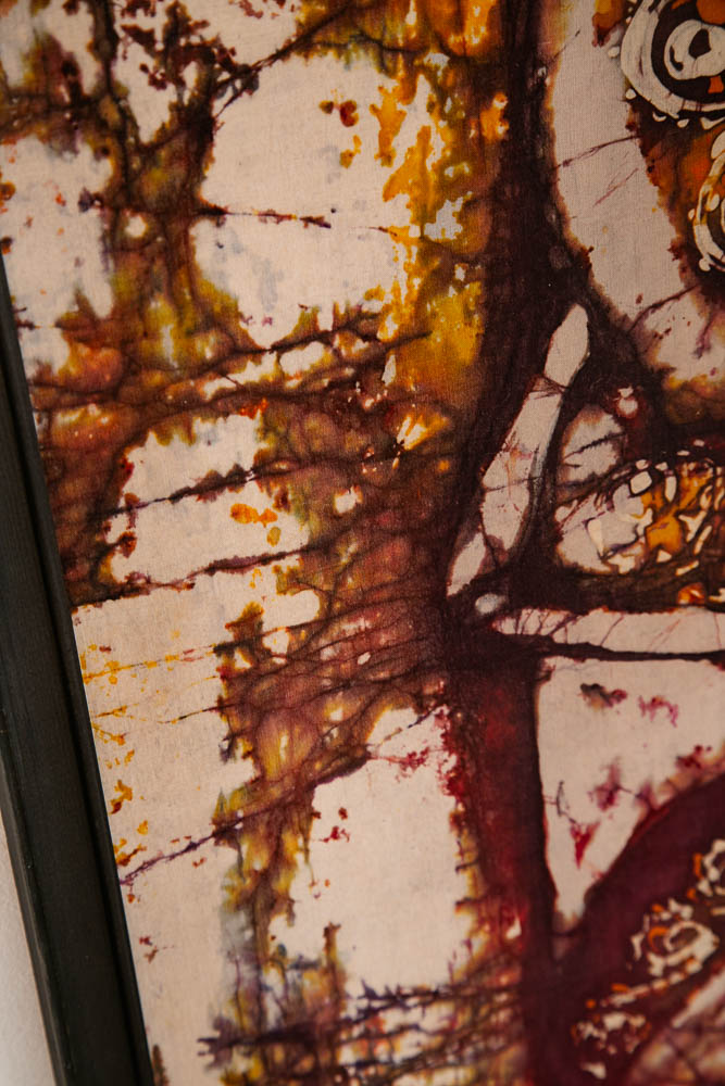 Mid Century Modern Tapestry Soldier Wall Art Tie Dye Batik Fabrik Original Art M - Image 5