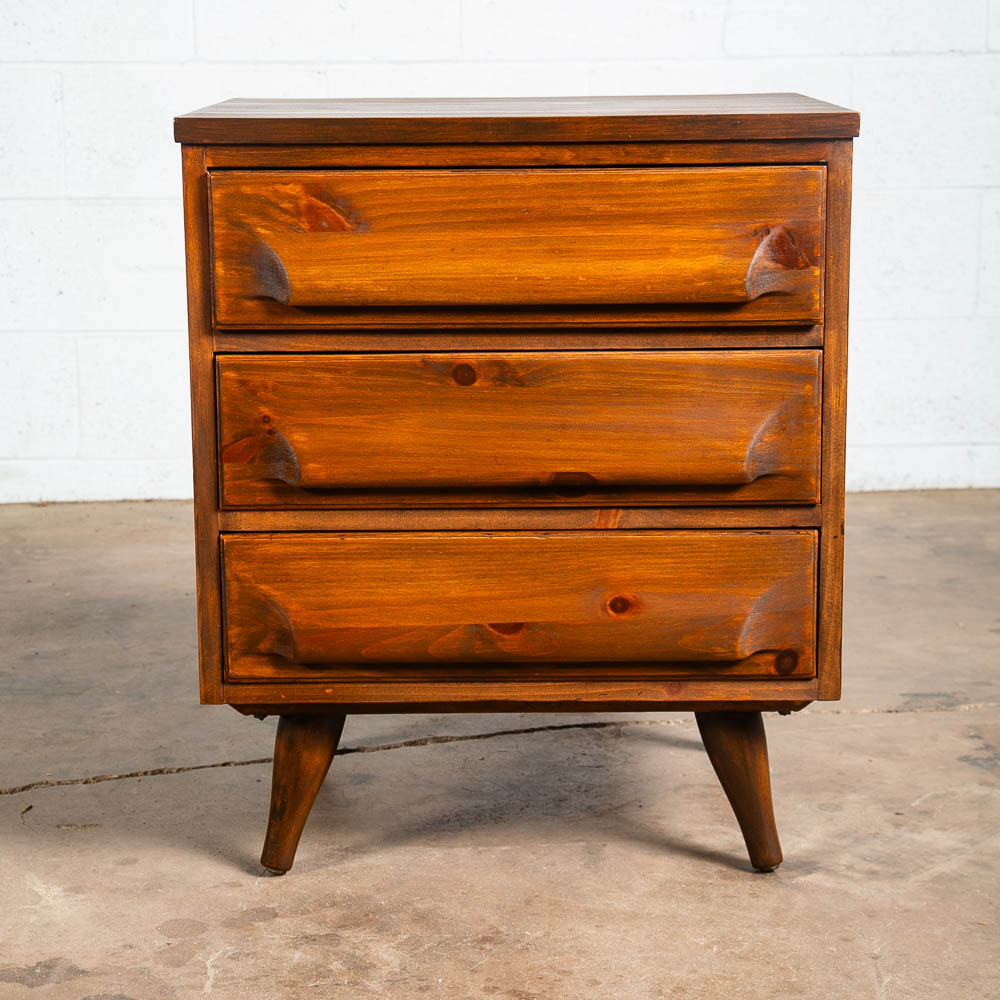 Mid Century Modern Nightstands Franklin Shockey End Side Tables 3 Drawer Pair - Image 7