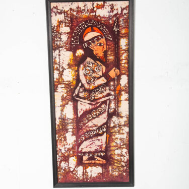Mid Century Modern Tapestry Soldier Wall Art Tie Dye Batik Fabrik Original Art M