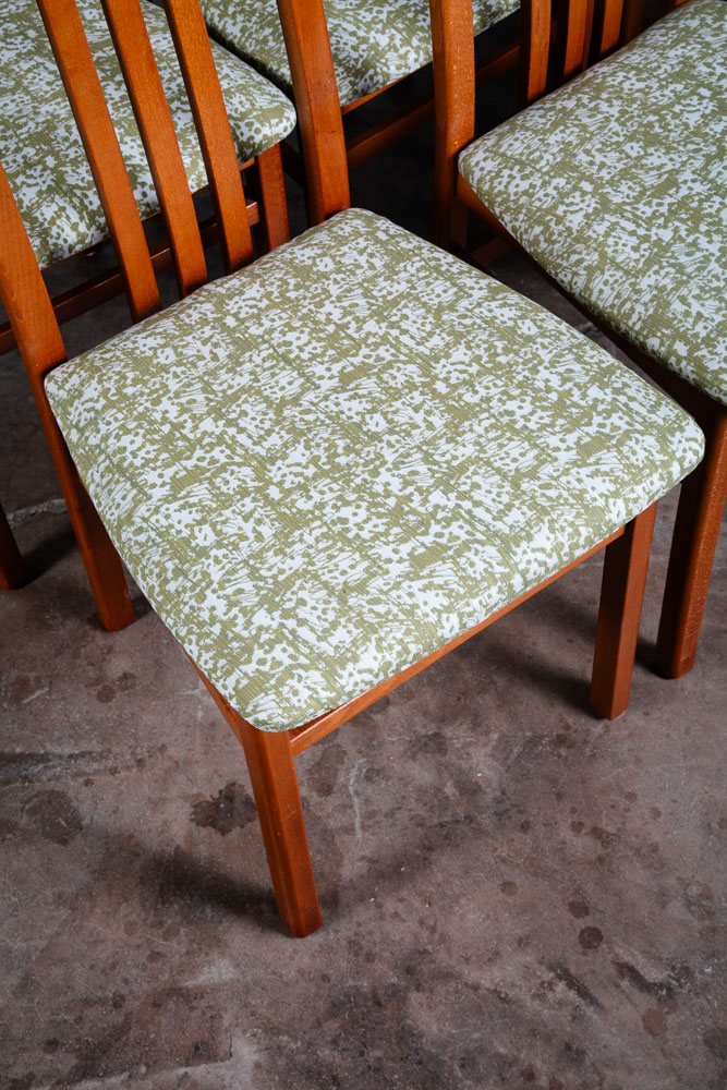 Mid Century Modern Dining Chairs Set of 8 Italian Highback Green Curved Italy NM - Image 9