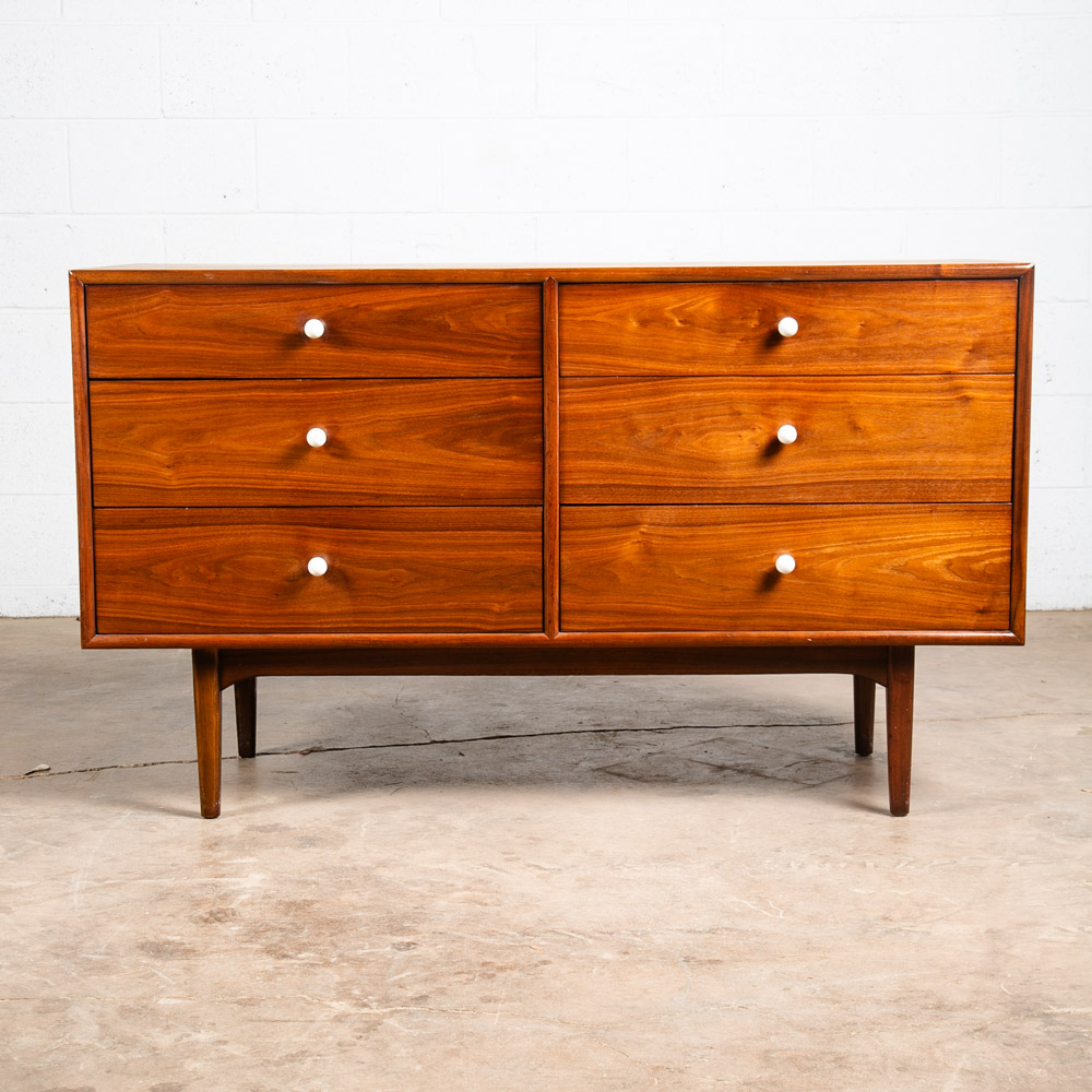 Mid Century Modern Dresser Credenza 6 Drawer Drexel Declaration Vintage Walnut - Image 2