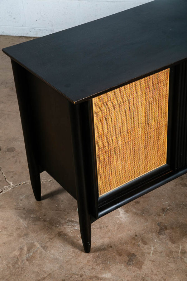 Mid Century Modern Stereo Console Record Player Ampex Radio Hifi Black 1960 Tube - Image 5