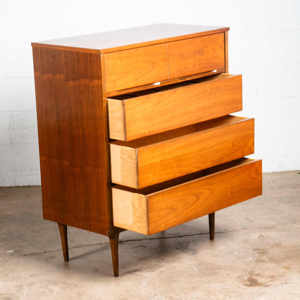 Mid Century Modern Highboy Dresser Broyhill 5 Drawer Walnut Mcm Vintage Danish - Image 5