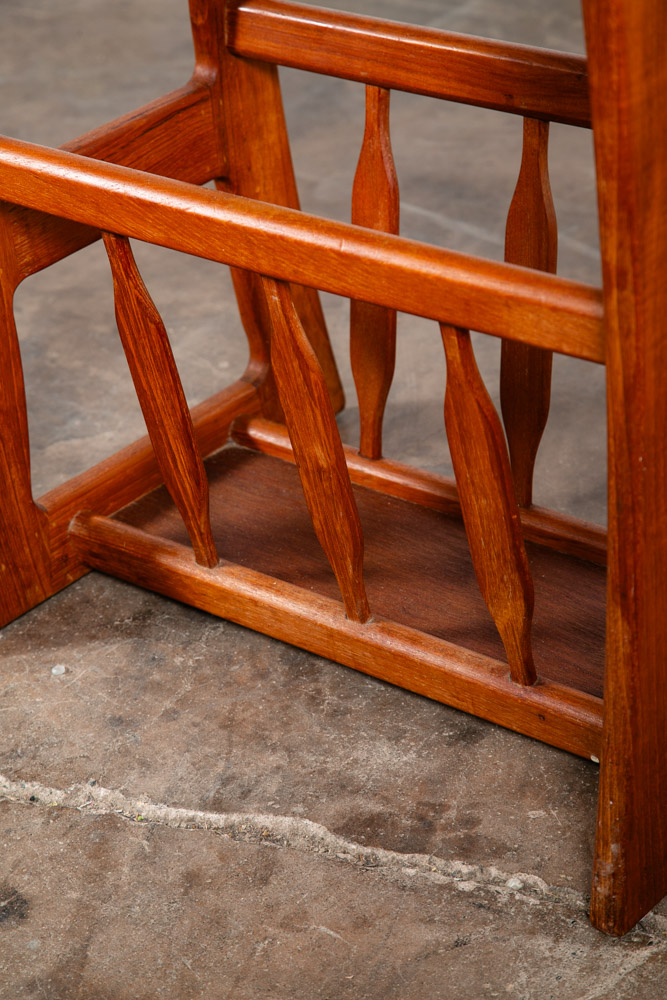 Mid Century Modern Magazine Rack Side Table Vintage Danish Teak Rectangular Mcm - Image 9