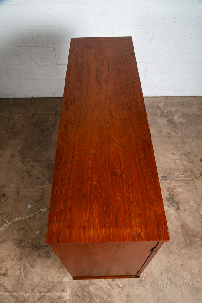 Mid Century Danish Modern Credenza Highboard Sideboard Denmark Key Teak Drawers - Image 3