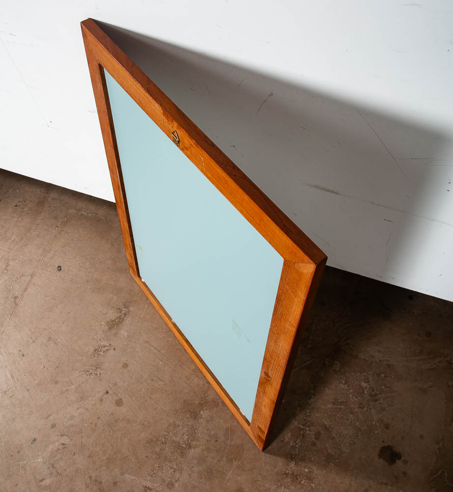 Mid Century Danish Modern Mirror Wall Hanging Bathroom Vanity Solid Teak 23x31.5 - Image 10