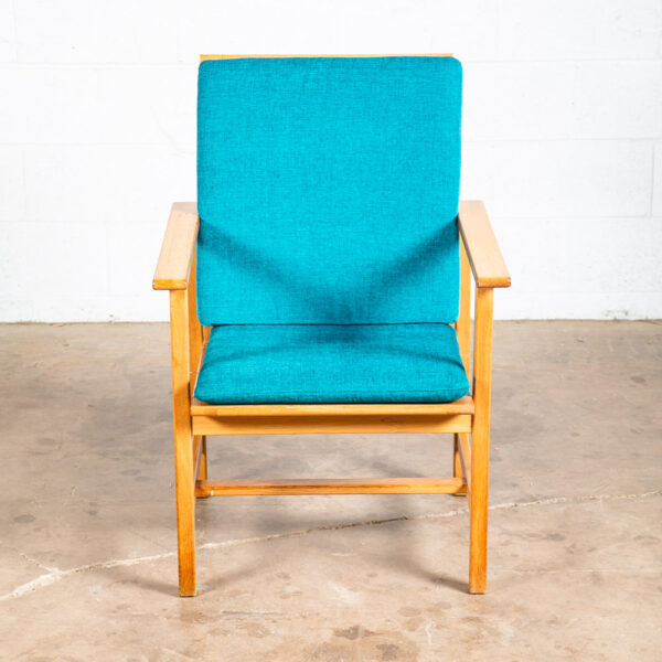 Mid Century Danish Modern Lounge Chairs 2257 Borge Mogensen Fredericia Oak Blue - Image 7