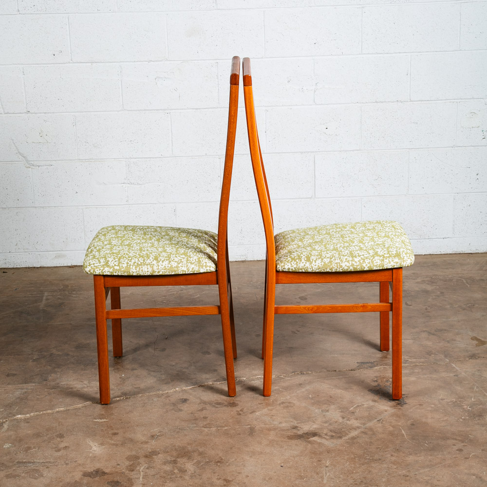 Mid Century Modern Dining Chairs Set of 8 Italian Highback Green Curved Italy NM - Image 5