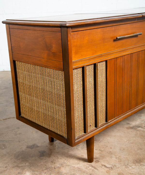 Mid Century Modern Stereo Console Record Player Wards Airline Walnut Radio Mcm - Image 7