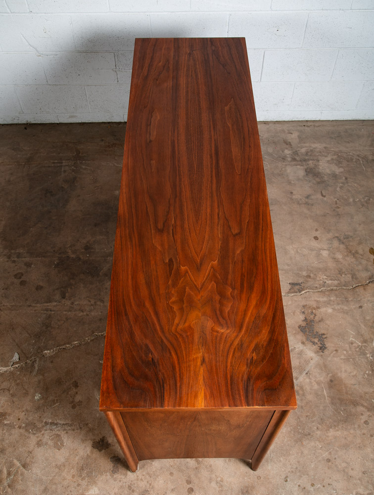 Mid Century Modern Dresser Credenza Kent Coffey 9 Drawer Perspecta Brasilia Wood - Image 4