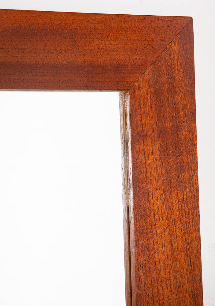 Mid Century Danish Modern Mirror Wall Hanging Bathroom Vanity Solid Teak 23x31.5 - Image 7