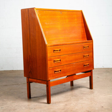 Mid Century Danish Modern Secretary Desk Bureau Denmark Teak Drawers Dyrlund Mcm