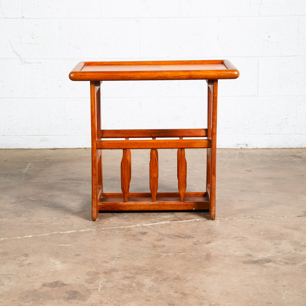 Mid Century Modern Magazine Rack Side Table Vintage Danish Teak Rectangular Mcm - Image 3