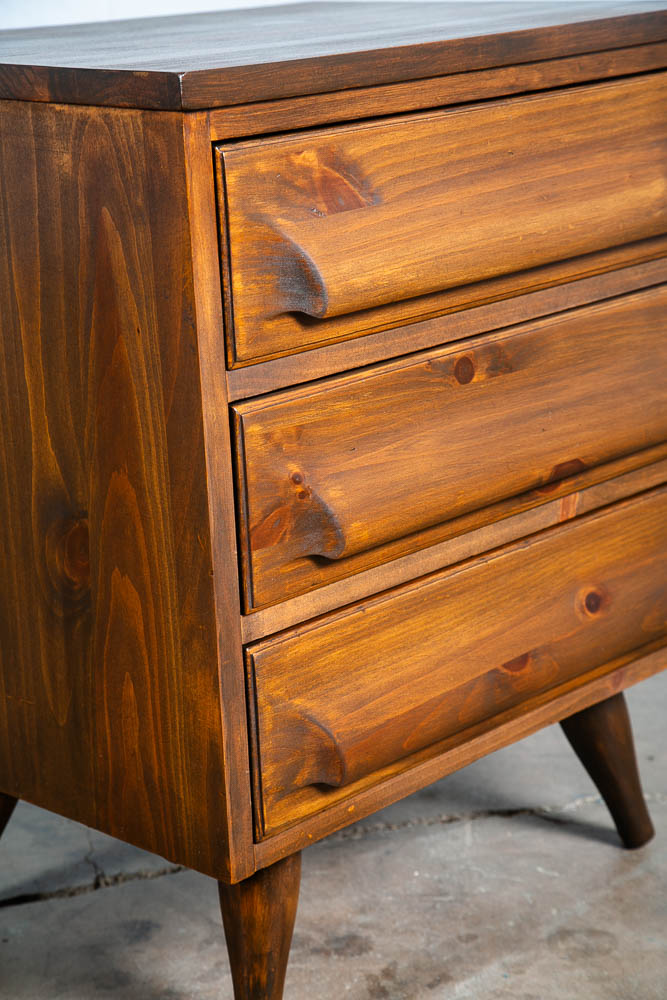 Mid Century Modern Nightstands Franklin Shockey End Side Tables 3 Drawer Pair - Image 9