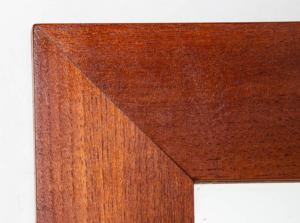 Mid Century Danish Modern Mirror Wall Hanging Bathroom Vanity Solid Teak 23x31.5 - Image 6