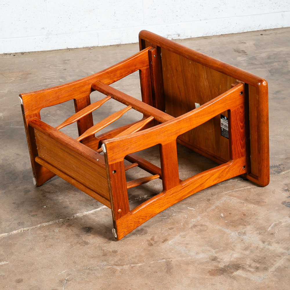 Mid Century Modern Magazine Rack Side Table Vintage Danish Teak Rectangular Mcm - Image 6