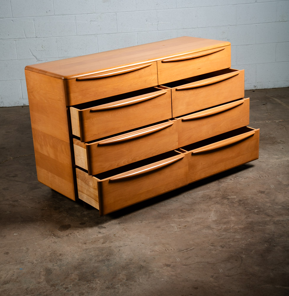 Mid Century Modern Dresser 8 Drawer Heywood Wakefield Solid Maple Blonde Mcm NM - Image 7