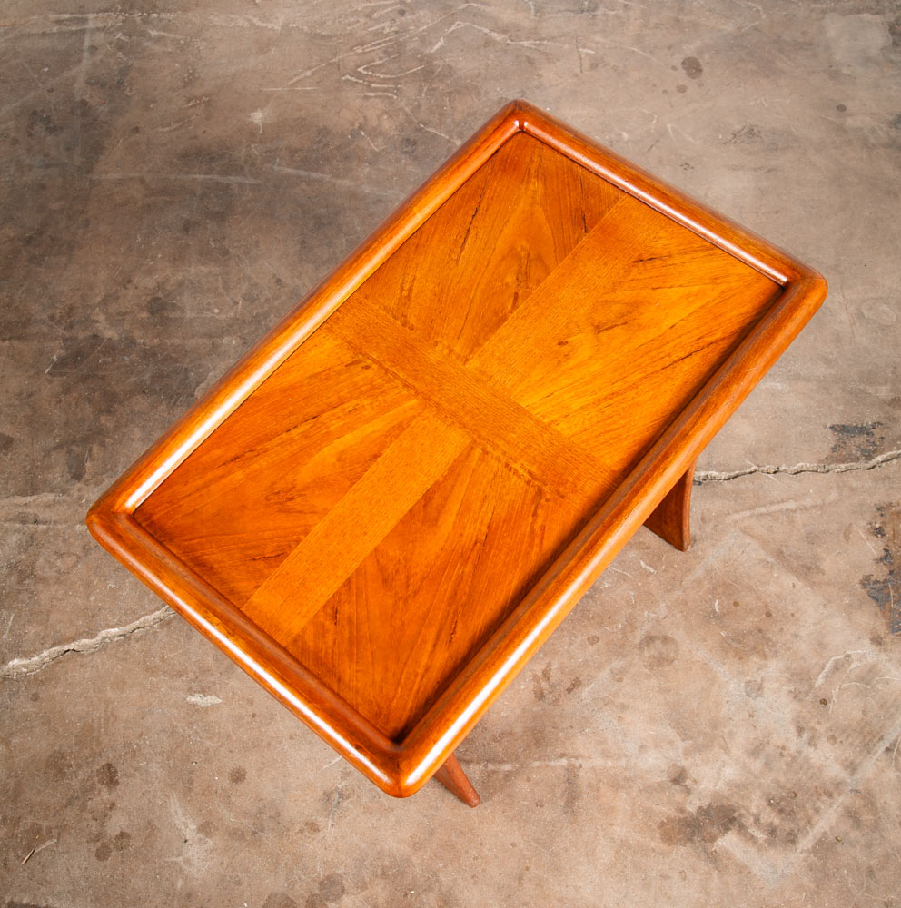 Mid Century Modern Magazine Rack Side Table Vintage Danish Teak Rectangular Mcm - Image 5