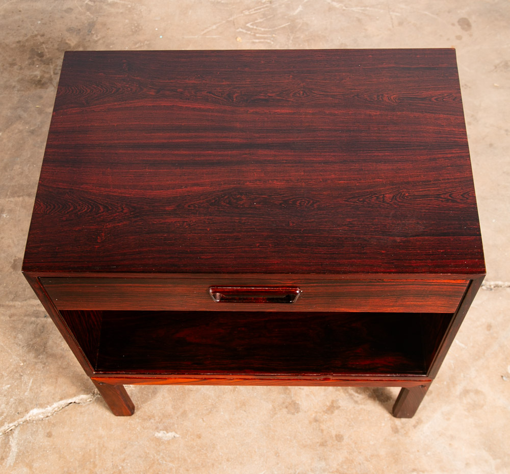Mid Century Danish Modern Nightstand End Side Table Brazilian Rosewood Drawer M - Image 8