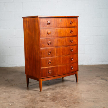 Mid Century Danish Modern Highboy Dresser 6 Drawer Teak Eyelid Kai Kristiansen