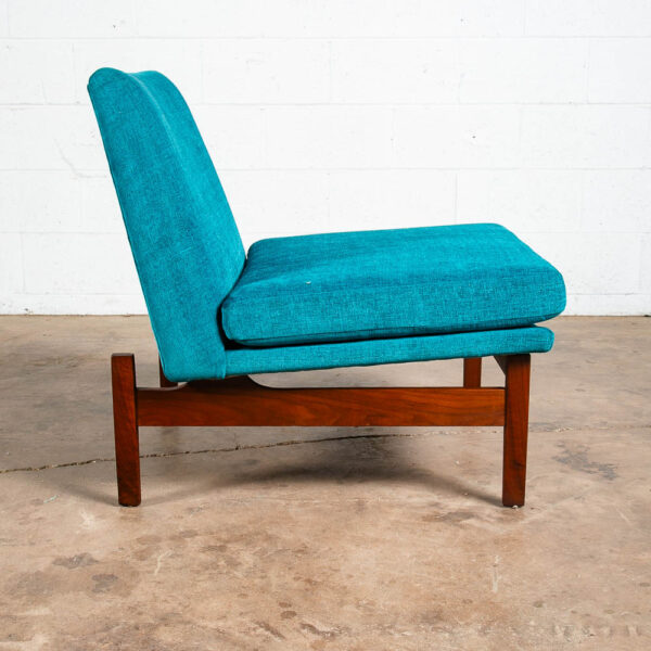 Mid Century Modern Lounge Chair Solid Walnut Aqua Mcm Slipper Side Sculptural NM - Image 2