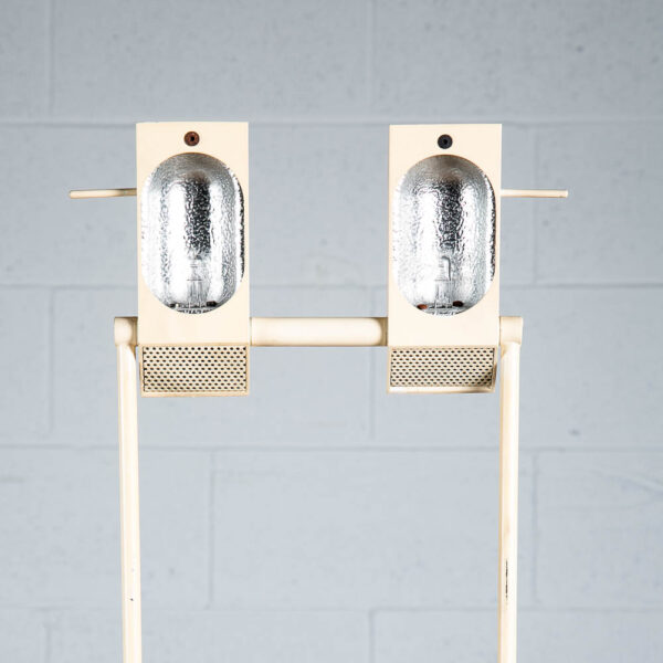 Mid Century Modern Floor Lamp White Adjustable Post Modern Halogen 2 Light - Image 5
