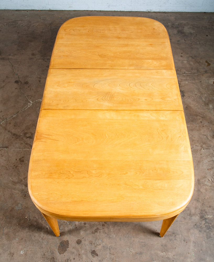 Mid Century Modern Dining Table Solid Birch Gilbert Rohde Heywood Wakefield Leaf - Image 4