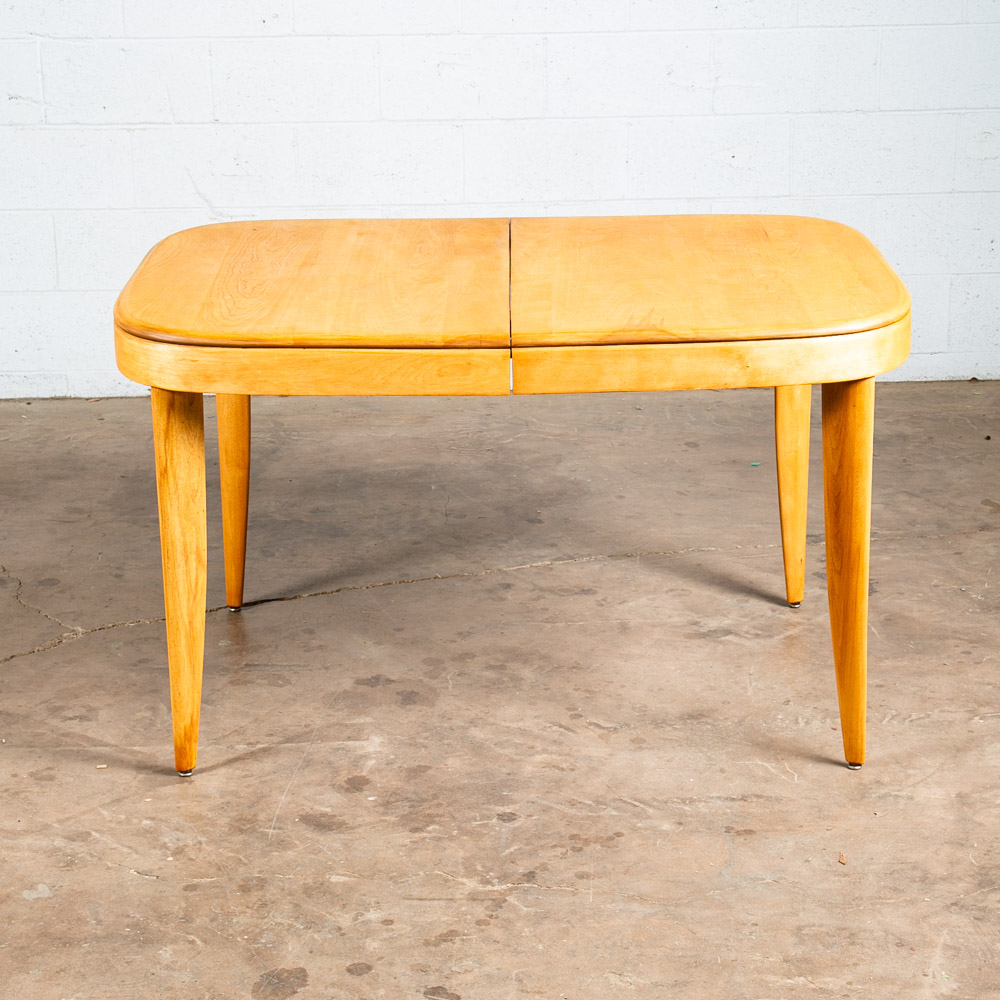 Mid Century Modern Dining Table Solid Birch Gilbert Rohde Heywood Wakefield Leaf - Image 5