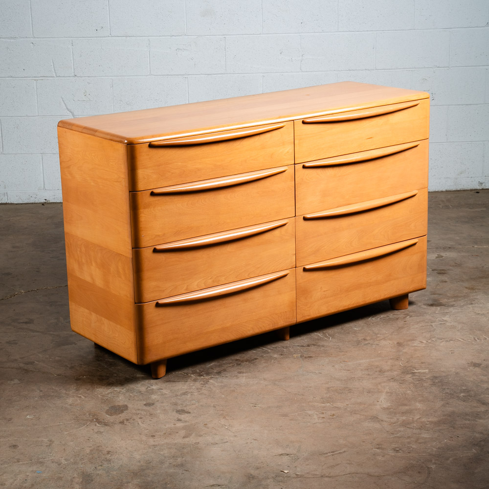 Mid Century Modern Dresser 8 Drawer Heywood Wakefield Solid Maple Blonde Mcm NM