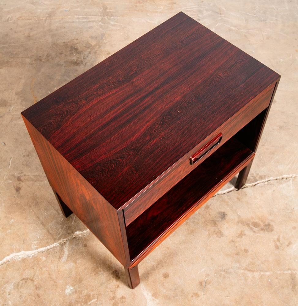 Mid Century Danish Modern Nightstand End Side Table Brazilian Rosewood Drawer M - Image 5