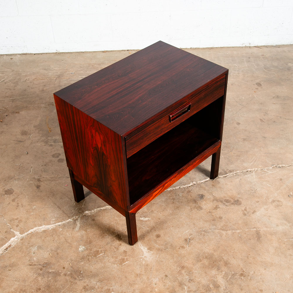 Mid Century Danish Modern Nightstand End Side Table Brazilian Rosewood Drawer M - Image 4