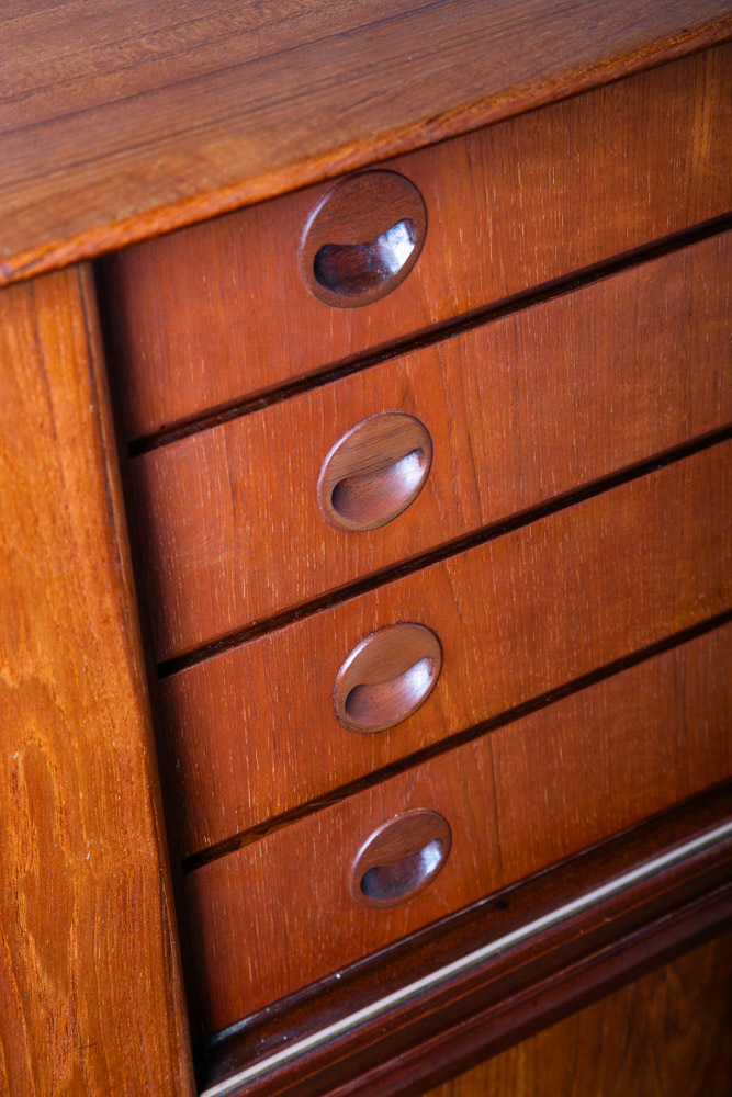 Mid Century Danish Modern Credenza Highboard Drawers Teak Eyelid Kai Kristiansen - Image 8