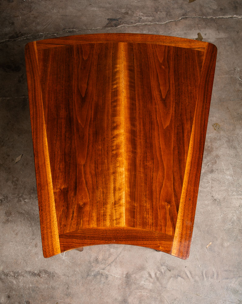 Mid Century Modern Side Table End Lane Wedge Cane Walnut Vintage Drexel - Image 2
