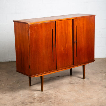 Mid Century Danish Modern Credenza Highboard Sideboard Denmark Key Teak Drawers