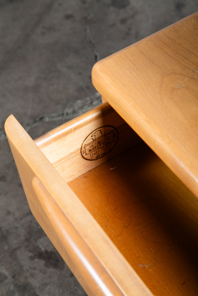 Mid Century Modern Nightstands End Side Tables Heywood Wakefield M538 Drawer Two - Image 5