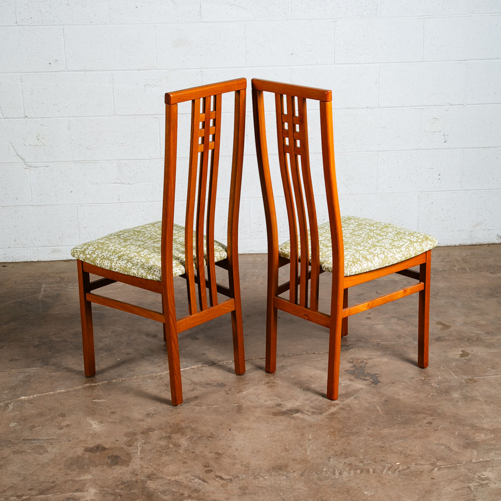 Mid Century Modern Dining Chairs Set of 8 Italian Highback Green Curved Italy NM - Image 7