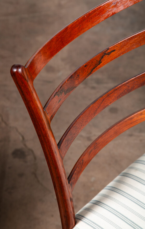 Mid Century Danish Modern Dining Chair Set 6 Rosewood Schou Andersen Ladder Back - Image 6