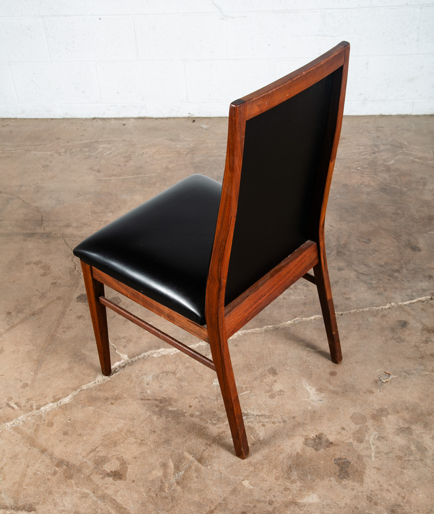 Mid Century Modern Dining Chairs Set 2 Dillingham Solid Walnut High Back Black - Image 6