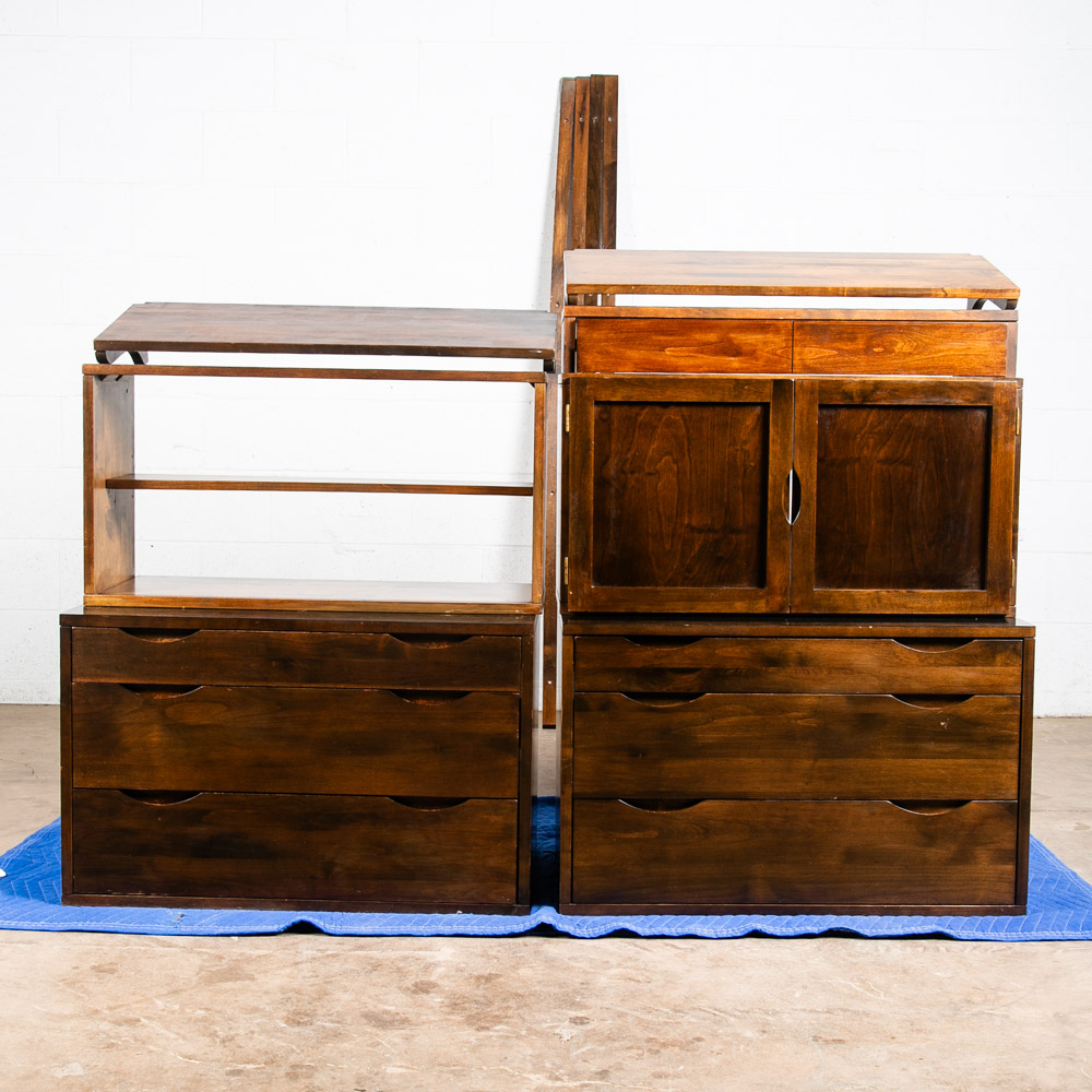 Mid Century Modern Wall Unit 3 Bay Kopenhavn Shelving Modular Desk Mcm Black #1 - Image 2