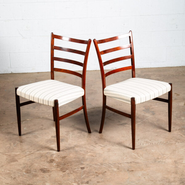Mid Century Danish Modern Dining Chair Set 6 Rosewood Schou Andersen Ladder Back - Image 3