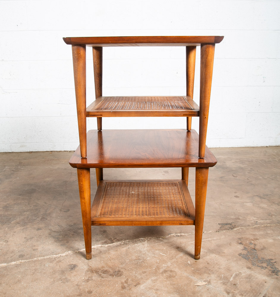 Mid Century Modern End Tables Side Lane Square Walnut Low Cube Nightstands Mcm - Image 7