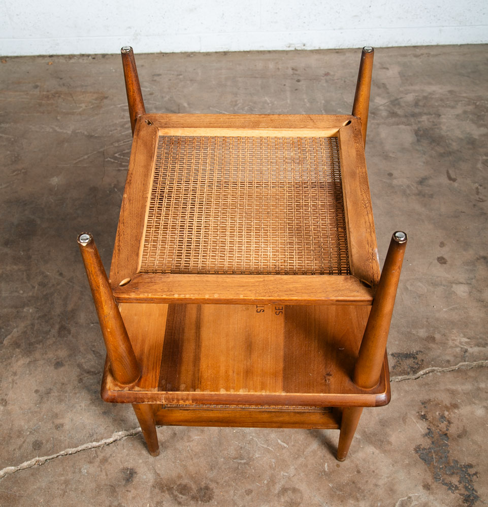 Mid Century Modern End Tables Side Lane Square Walnut Low Cube Nightstands Mcm - Image 10