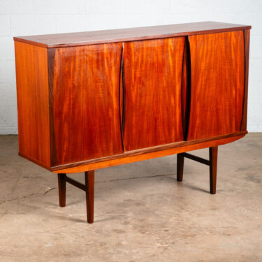Mid Century Danish Modern Credenza Sideboard Teak Drawers Sculptural Bar Drawers