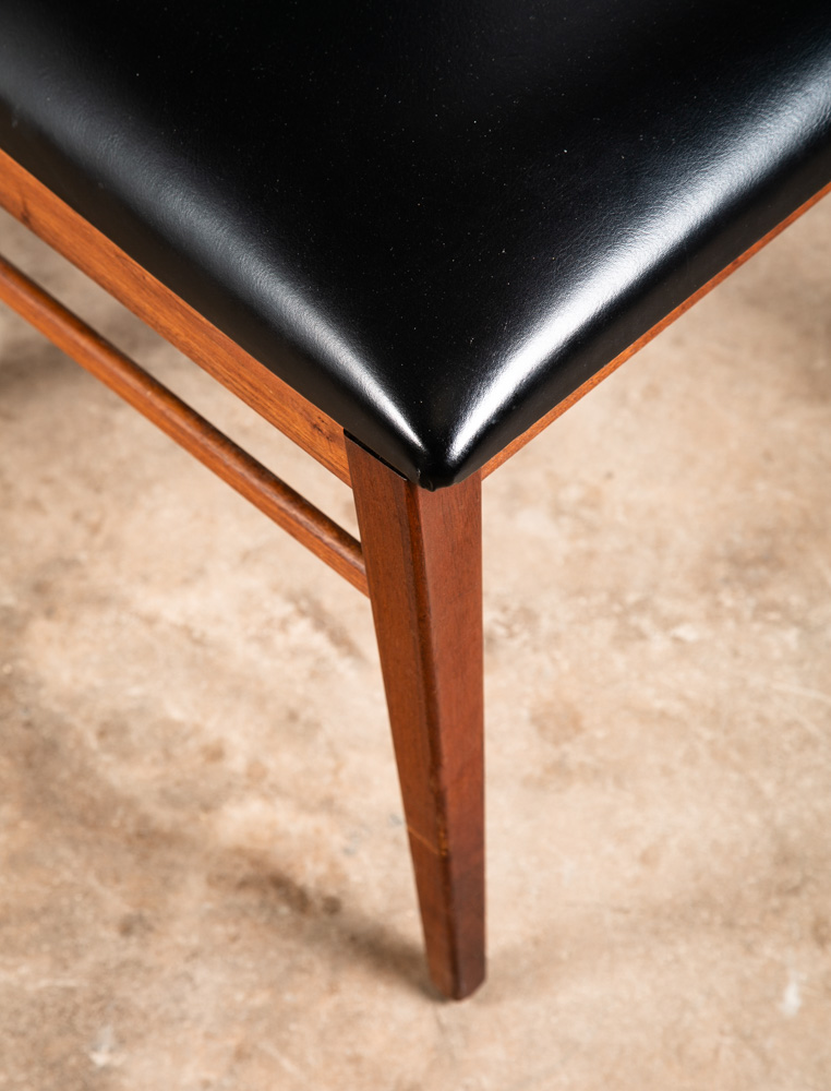 Mid Century Modern Dining Chairs Set 2 Dillingham Solid Walnut High Back Black - Image 7