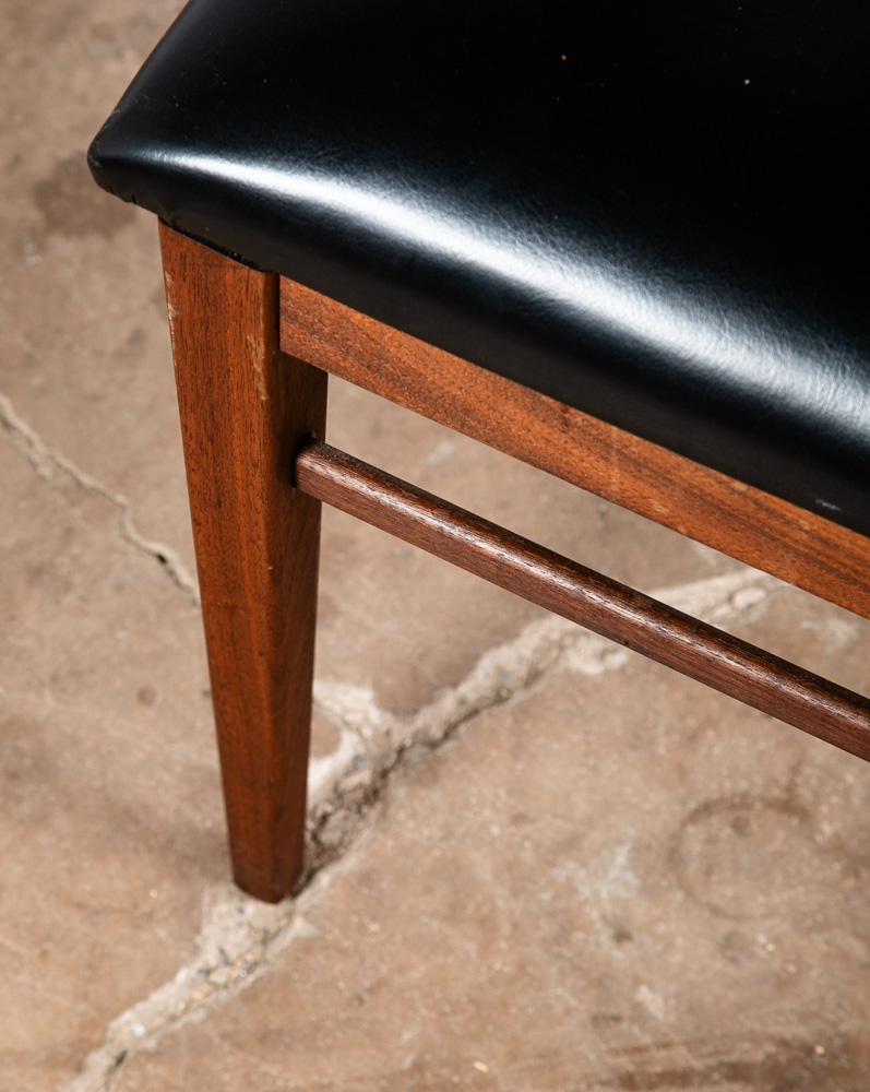 Mid Century Modern Dining Chairs Set 2 Dillingham Solid Walnut High Back Black - Image 9