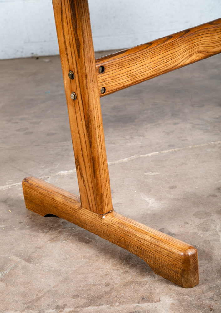 Mid Century Modern Dining Table Solid Oak Rectangular Kitchen Butcher Block Mcm - Image 11