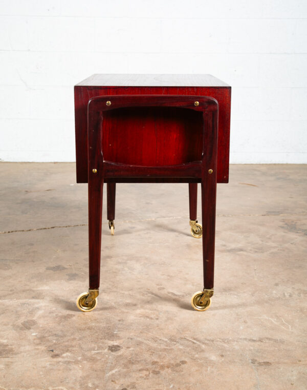 Mid Century Danish Modern End Table Cabinet Rolling Cart Side Denmark Craft Mcm - Image 2