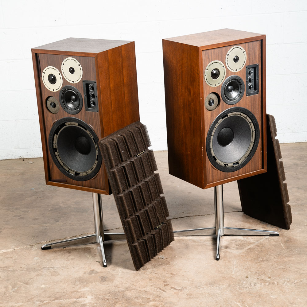 Mid Century Modern Speakers Marantz HD77 Chrome Base Set Mcm Floor Hifi AS IS - Image 2