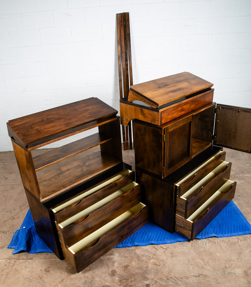 Mid Century Modern Wall Unit 3 Bay Kopenhavn Shelving Modular Desk Mcm Black #1 - Image 7