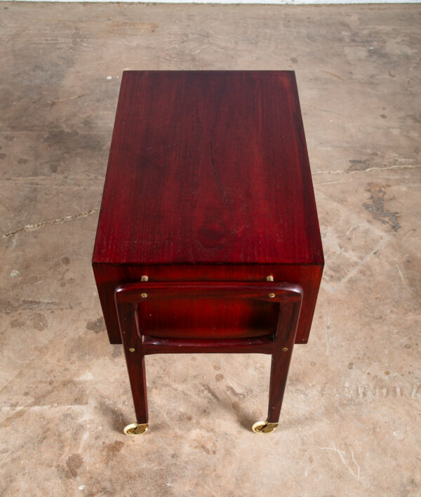 Mid Century Danish Modern End Table Cabinet Rolling Cart Side Denmark Craft Mcm - Image 8